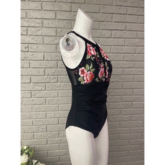 Floral Print One Piece Swimsuit Size M - Picture 3 of 9